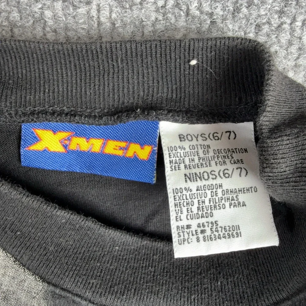 X-Men Shirt Boys 6/7 Black Wolverine Graphic Tee Marvel Comics Superhero Youth